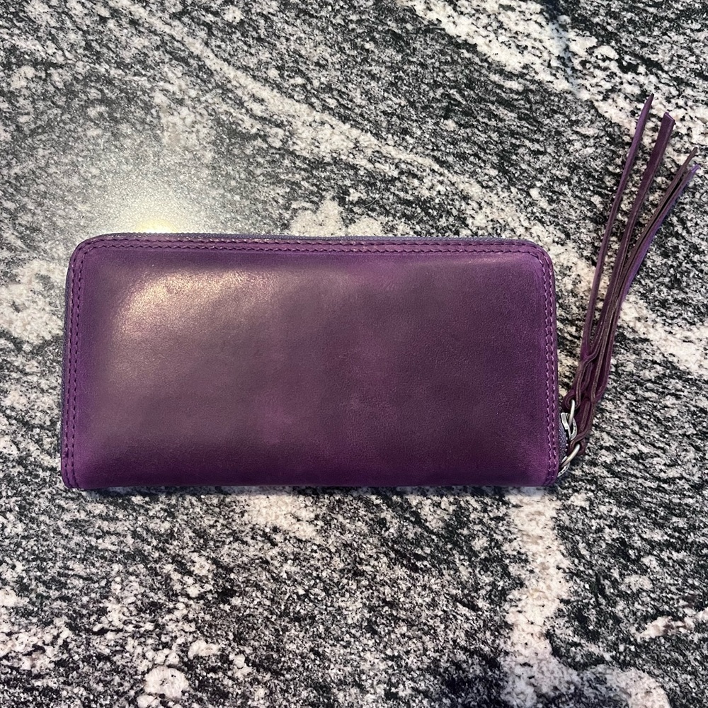 Rough & Tumble Rustic Eggplant Wallet